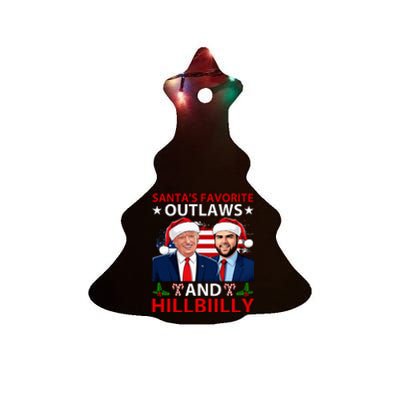 Santa’S Favorite Outlaws & Hillbiilly Trump Vance Ceramic Tree Ornament