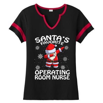 Santas Favorite Operating Room Nurse Christmas Gift Ladies Halftime Notch Neck Tee