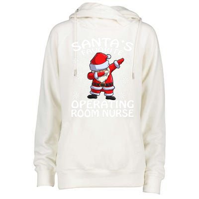 Santas Favorite Operating Room Nurse Christmas Gift Womens Funnel Neck Pullover Hood