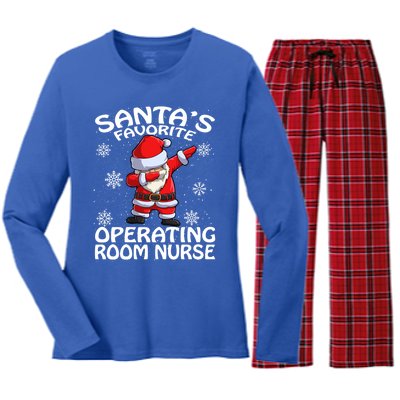 Santas Favorite Operating Room Nurse Christmas Gift Women's Long Sleeve Flannel Pajama Set 