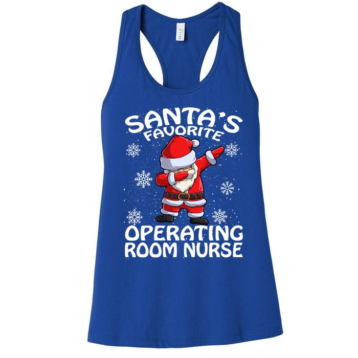 Santas Favorite Operating Room Nurse Christmas Gift Women's Racerback Tank