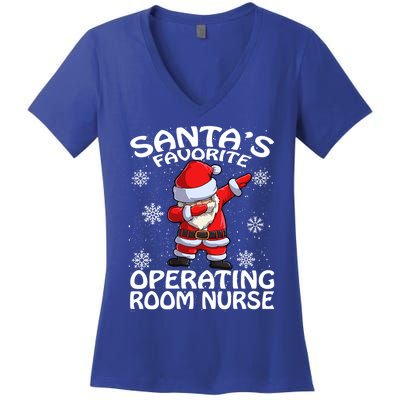 Santas Favorite Operating Room Nurse Christmas Gift Women's V-Neck T-Shirt