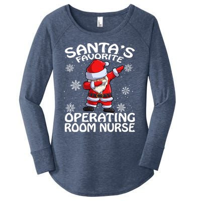 Santas Favorite Operating Room Nurse Christmas Gift Women's Perfect Tri Tunic Long Sleeve Shirt