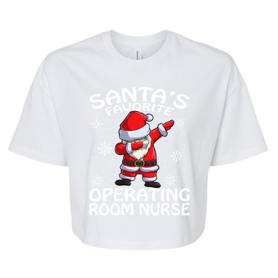 Santas Favorite Operating Room Nurse Christmas Gift Bella+Canvas Jersey Crop Tee