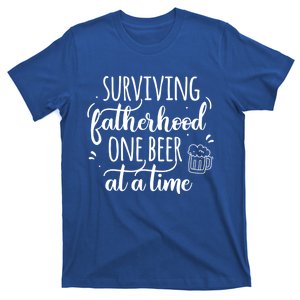 Surviving Fatherhood One Beer At A Time Funny Dad Joke Quote Great Gift T-Shirt