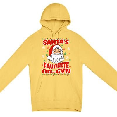 SantaS Favorite Obgyn Christmas Pregnancy Doctor Pajama Swea Premium Pullover Hoodie