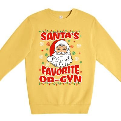 SantaS Favorite Obgyn Christmas Pregnancy Doctor Pajama Swea Premium Crewneck Sweatshirt