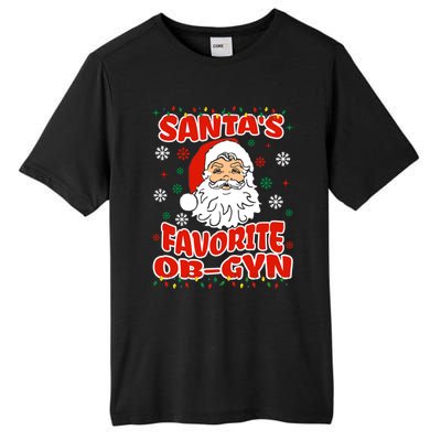 SantaS Favorite Obgyn Christmas Pregnancy Doctor Pajama Swea Tall Fusion ChromaSoft Performance T-Shirt