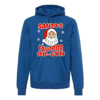 SantaS Favorite Obgyn Christmas Pregnancy Doctor Pajama Swea Premium Hoodie