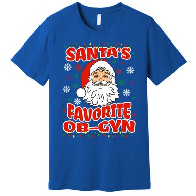 SantaS Favorite Obgyn Christmas Pregnancy Doctor Pajama Swea Premium T-Shirt