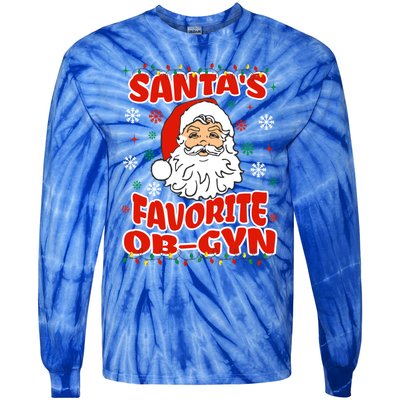 SantaS Favorite Obgyn Christmas Pregnancy Doctor Pajama Swea Tie-Dye Long Sleeve Shirt