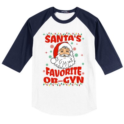 SantaS Favorite Obgyn Christmas Pregnancy Doctor Pajama Swea Baseball Sleeve Shirt