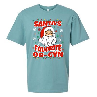 SantaS Favorite Obgyn Christmas Pregnancy Doctor Pajama Swea Sueded Cloud Jersey T-Shirt