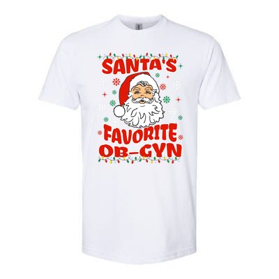 SantaS Favorite Obgyn Christmas Pregnancy Doctor Pajama Swea Softstyle CVC T-Shirt