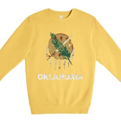 State Flag Of Oklahoma Tulsa Norman Oklahoma City Premium Crewneck Sweatshirt