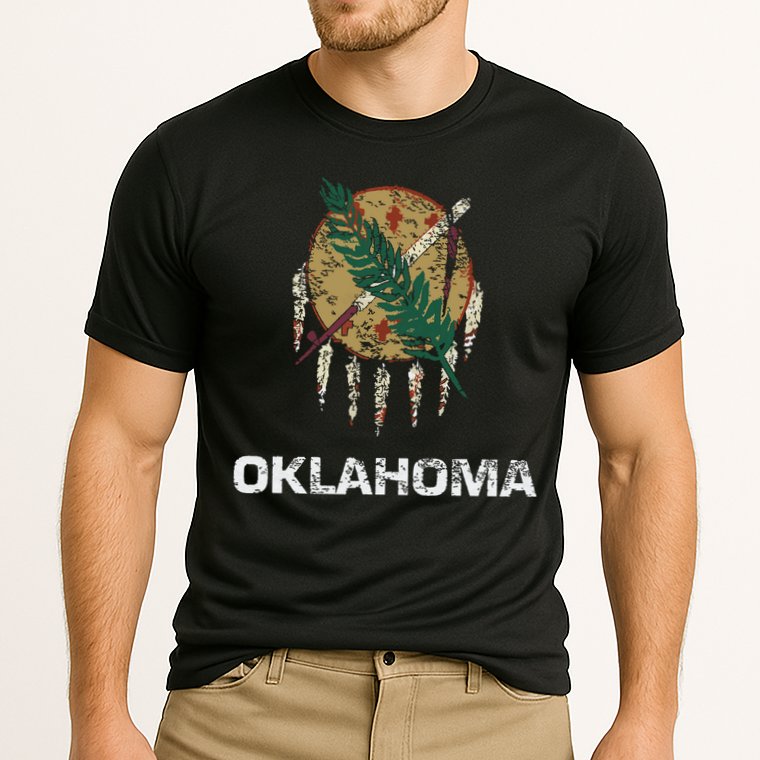 State Flag Of Oklahoma Tulsa Norman Oklahoma City Cooling Performance Crew T-Shirt