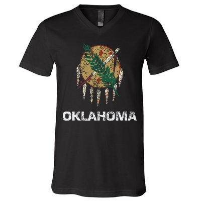 State Flag Of Oklahoma Tulsa Norman Oklahoma City V-Neck T-Shirt