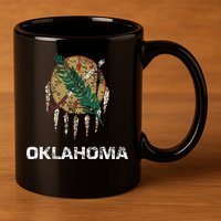 State Flag Of Oklahoma Tulsa Norman Oklahoma City 11oz C Handle Ceramic Mug