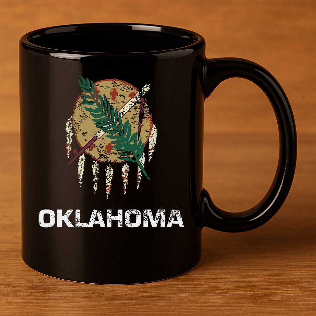 State Flag Of Oklahoma Tulsa Norman Oklahoma City 11oz C Handle Ceramic Mug