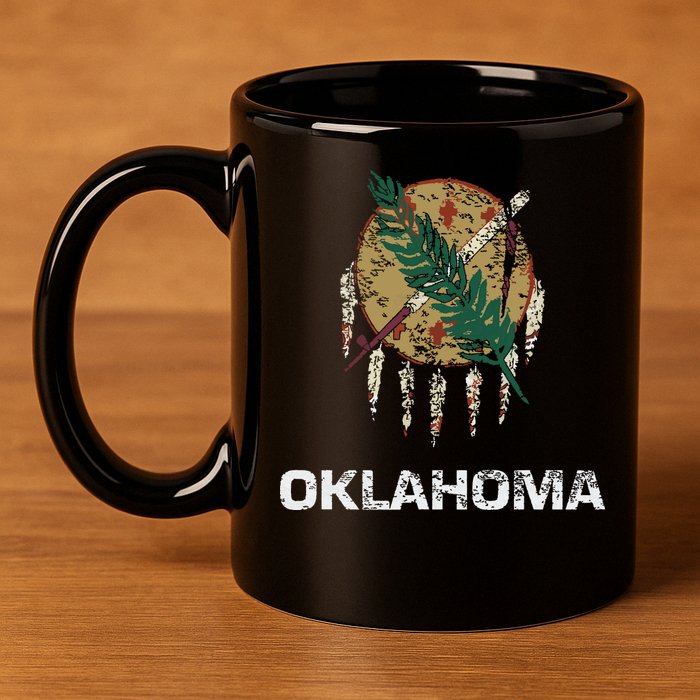 State Flag Of Oklahoma Tulsa Norman Oklahoma City 11oz C Handle Ceramic Mug