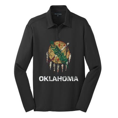 State Flag Of Oklahoma Tulsa Norman Oklahoma City Silk Touch Performance Long Sleeve Polo