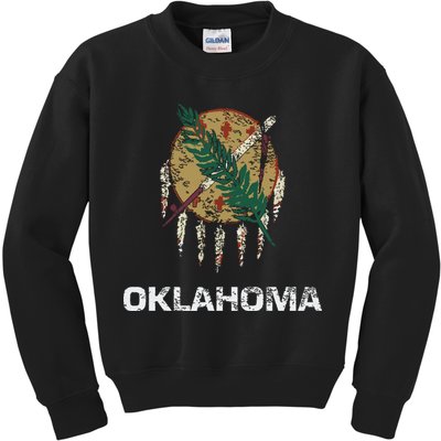 State Flag Of Oklahoma Tulsa Norman Oklahoma City Kids Sweatshirt