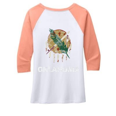 State Flag Of Oklahoma Tulsa Norman Oklahoma City Women's Tri-Blend 3/4-Sleeve Raglan Shirt