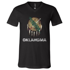 State Flag Of Oklahoma V-Neck T-Shirt