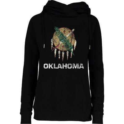 State Flag Of Oklahoma Womens Funnel Neck Pullover Hood