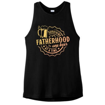 Surviving Fatherhood One Beer At A Time Ladies PosiCharge Tri-Blend Wicking Tank