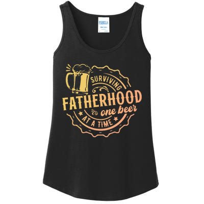 Surviving Fatherhood One Beer At A Time Ladies Essential Tank