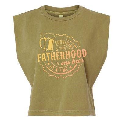 Surviving Fatherhood One Beer At A Time Garment-Dyed Women's Muscle Tee