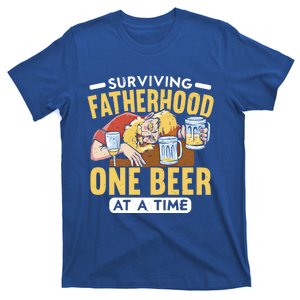 Surviving Fatherhood One Beer At A Time Alcoholic Daddy Gift T-Shirt