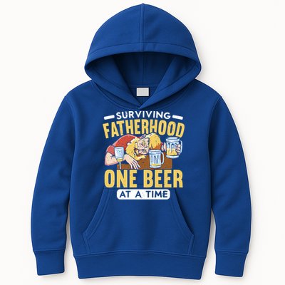 Surviving Fatherhood One Beer At A Time Alcoholic Daddy Gift Kids Hoodie
