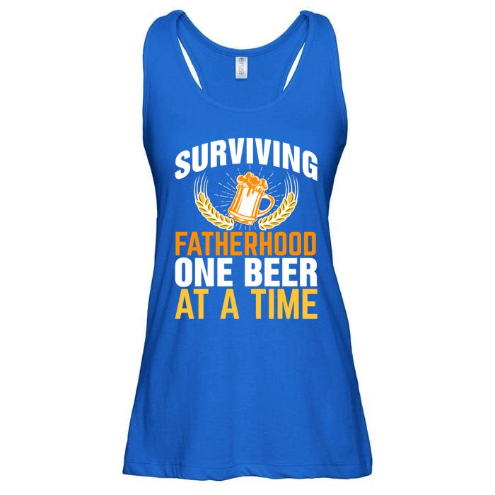 Surviving Fatherhood One Beer At A Time Funny FatherS Day Gift Ladies Essential Flowy Tank