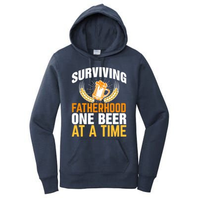 Surviving Fatherhood One Beer At A Time Funny FatherS Day Gift Women's Pullover Hoodie