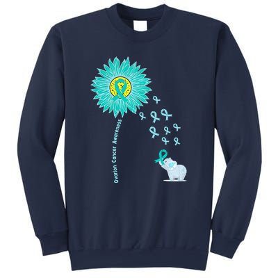 Support For Ovarian Cancer Awareness Teal Ribbon Product Sweatshirt