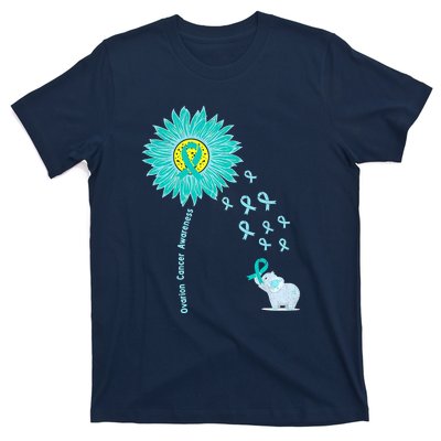 Support For Ovarian Cancer Awareness Teal Ribbon Product T-Shirt