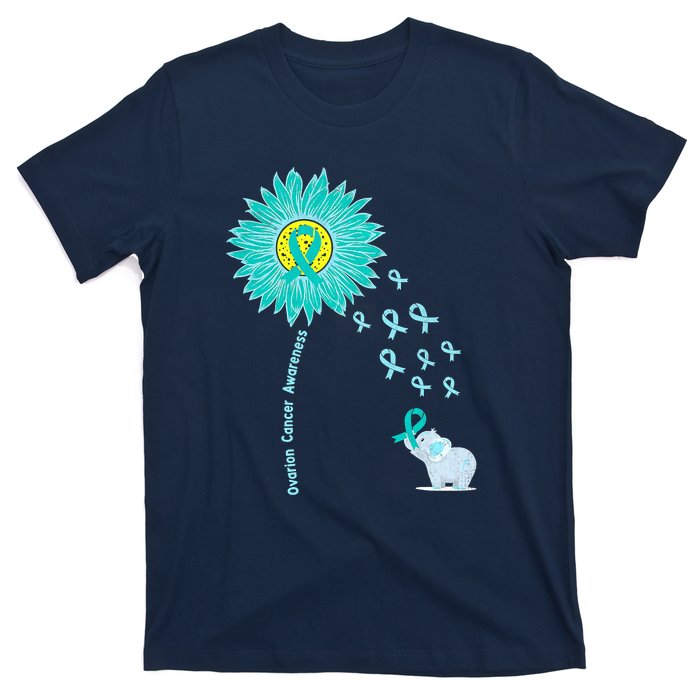 Support For Ovarian Cancer Awareness Teal Ribbon Product T-Shirt