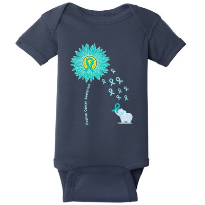 Support For Ovarian Cancer Awareness Teal Ribbon Product Baby Bodysuit