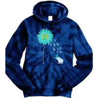 Support For Ovarian Cancer Awareness Teal Ribbon Product Tie Dye Hoodie