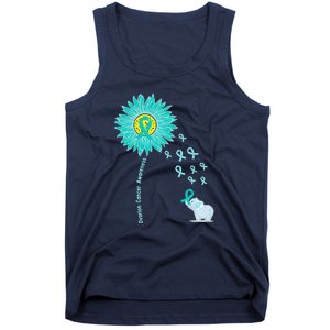 Support For Ovarian Cancer Awareness Teal Ribbon Product Tank Top