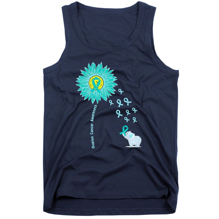 Support For Ovarian Cancer Awareness Teal Ribbon Product Tank Top