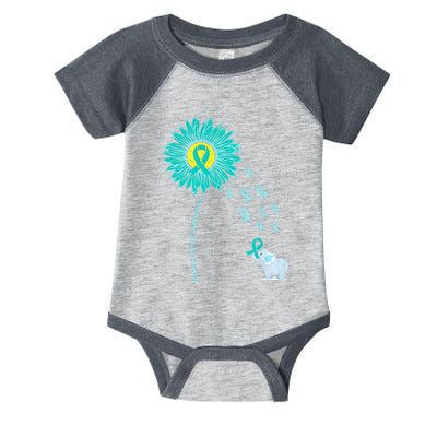 Support For Ovarian Cancer Awareness Teal Ribbon Product Infant Baby Jersey Bodysuit