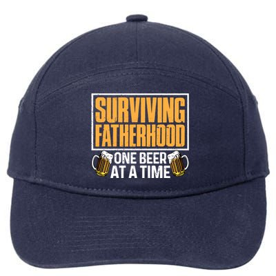 Surviving Fatherhood One Beer At A Time Funny Ing Cool Gift 7-Panel Snapback Hat