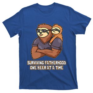 Surviving Fatherhood One Beer At A Time Parents Dad Mom Dad Cute Gift T-Shirt