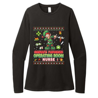 Santas Favorite Operating Room Nurse Dabbing Elf Christmas Funny Gift Womens CVC Long Sleeve Shirt