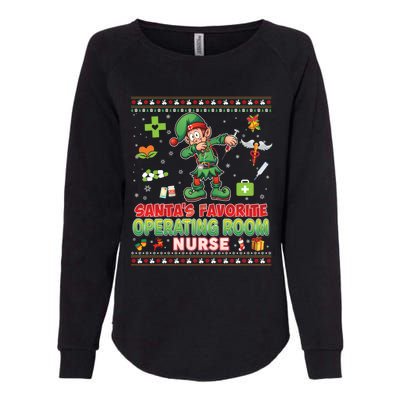 Santas Favorite Operating Room Nurse Dabbing Elf Christmas Funny Gift Womens California Wash Sweatshirt