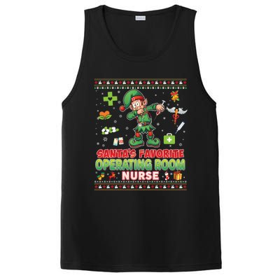 Santas Favorite Operating Room Nurse Dabbing Elf Christmas Funny Gift PosiCharge Competitor Tank