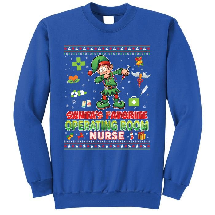 Santas Favorite Operating Room Nurse Dabbing Elf Christmas Funny Gift Sweatshirt